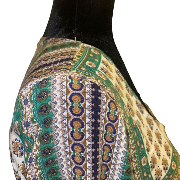 Entro  Boho Color Block Long Sleeve Tunic with Lace Sz M - Picture 7 of 13